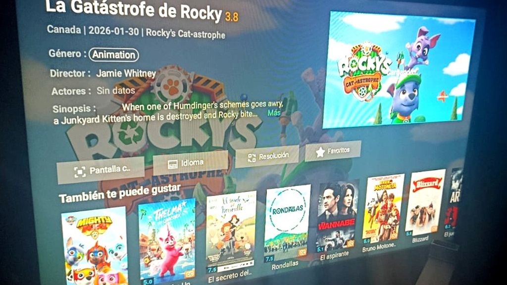 Interfaz de Oleada TV - Detalles